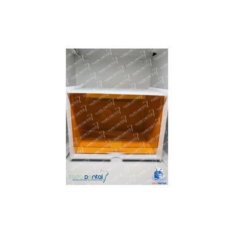 Dispensador de acrilico p/eyector colores: azul, amarillo, transparente, humo, naranja