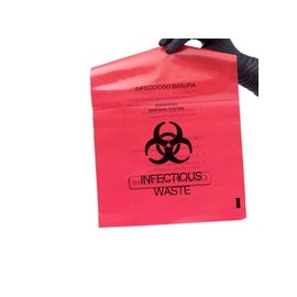 Bolsa recolectora de desechos biológico-infecciosos 26.5cm x 22cm c/1 pza